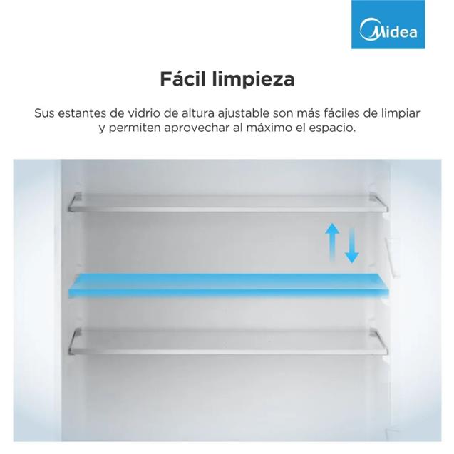 Heladera Top Mount Midea con Freezer Silver 240 L  (MDRT333)