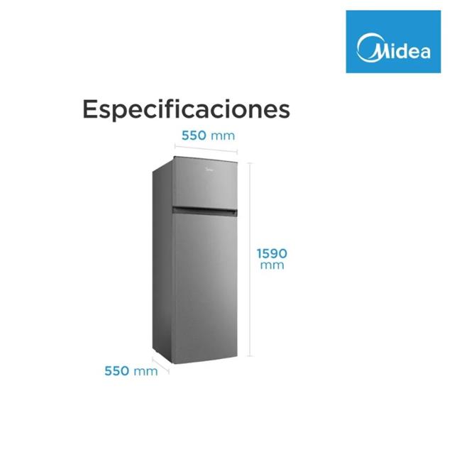 Heladera Top Mount Midea con Freezer Silver 240 L  (MDRT333)