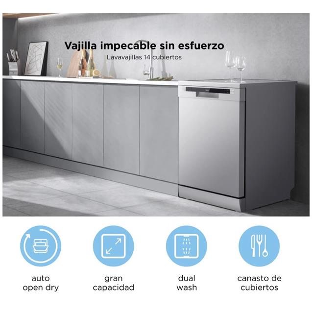 Lavavajillas Midea 14 Cubiertos Silver (DE314XAR1)