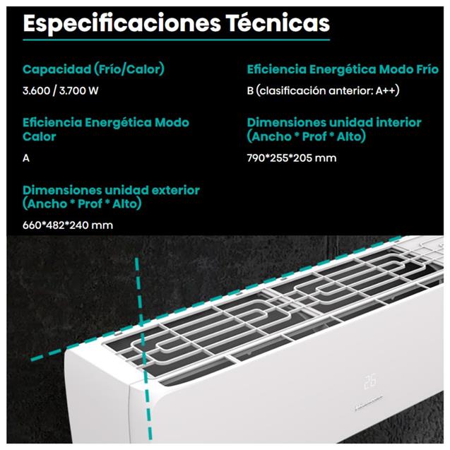Split Inverter Hisense 3000 Frío/Calor (AS12UW4RLR)