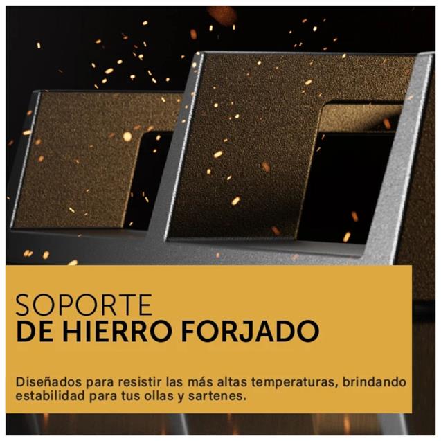 Anafe a Gas Vondom 60 Cm Vidrio Templado Negro (VAG60N4/ME)