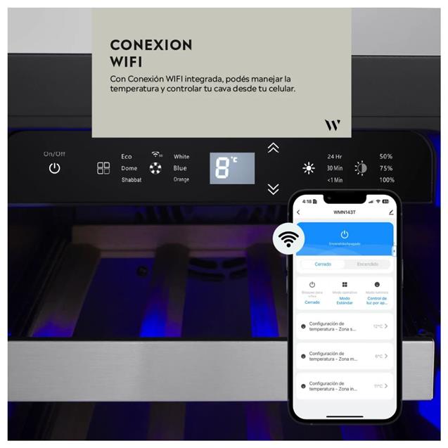 Vinoteca Winefroz Luxury Doble 42 Botellas Wifi Edition (WMN54D)