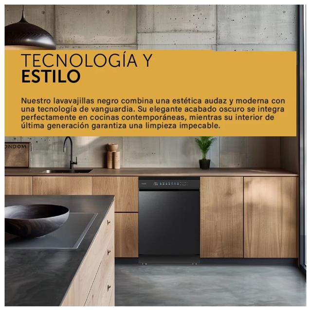 Lavavajillas Vondom 15 Cubiertos Negro (LVJ15BLK)