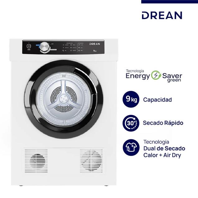 Secadora Drean 9 Kg. C/Salida Ext. Aire Caliente (SED090VBCL)