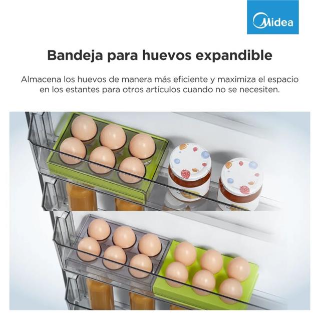 Heladera Midea Top Mount con Freezer No Frost Inverter Inox 266 L  (MDRT385MTF)