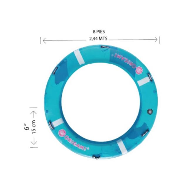 Flotador Circular Origami Inflable 2,5 mtr diámetro - Bolso C/Accesorios
