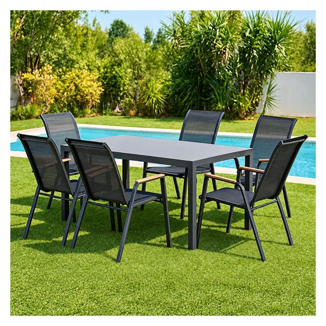 Juego de Jardin Utile x 7 Piezas Gris Textileno Otis (21708)