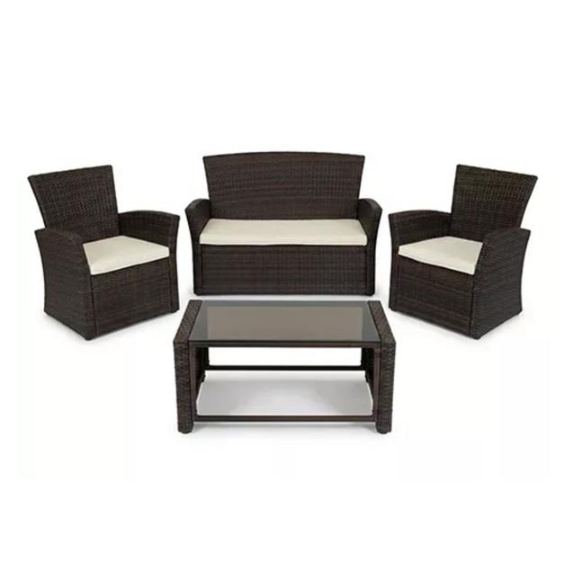 Juego de Jardin x 4 Piezas Eunice Simil Ratan Marron (15973)