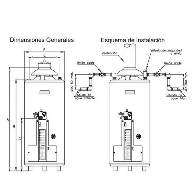 Termotanque Eskabe Acquapiu A5 800 Lts/Hs Alta Recuperacion