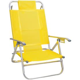 Reposera Aluminio Baja Descansar 5 Posiciones Amarillo (80005)