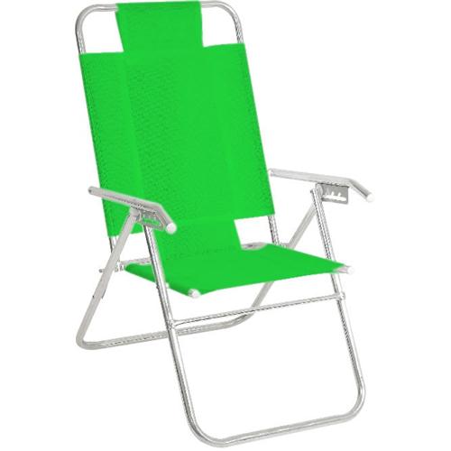 Reposera Alta Descansar 5 Posiciones Aluminio Verde Claro (80015)