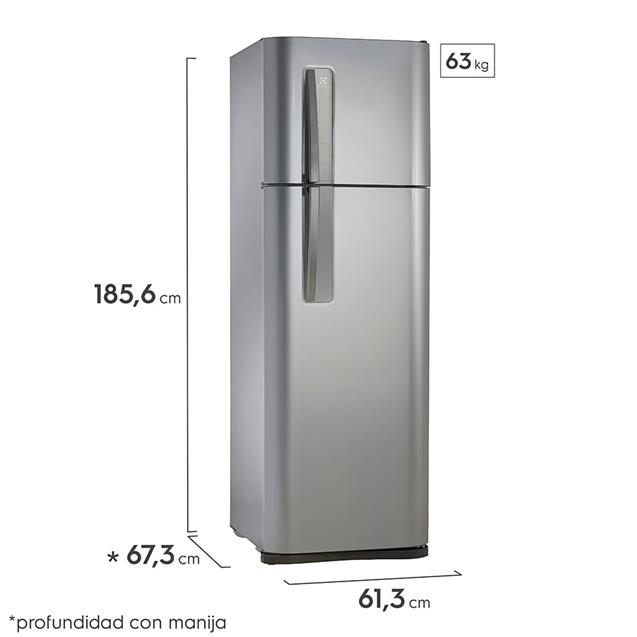 Heladera Electrolux No Frost 350 Lts Gris Plata (DF3900P)