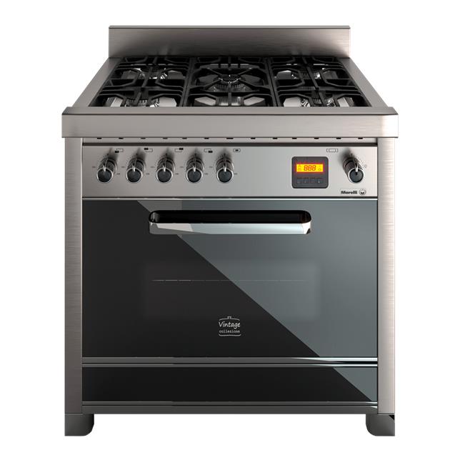 Cocina Morelli Vintage Touch 900 90cm Negro y Acero